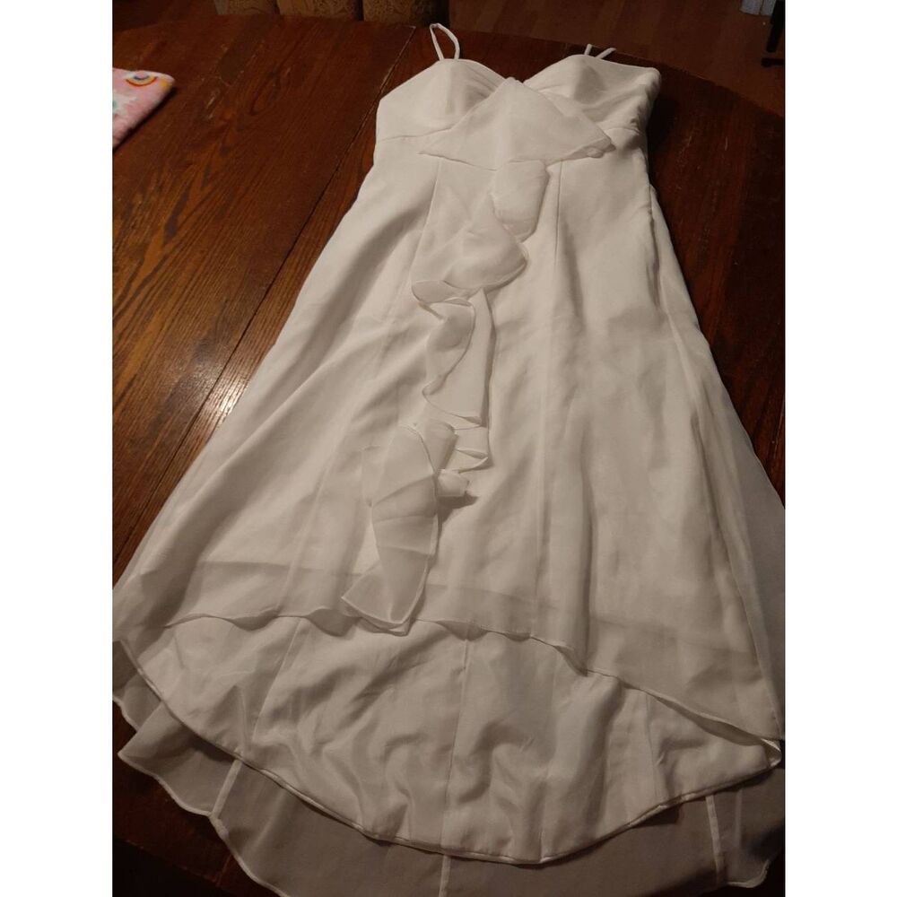 New Large Lakshmigown White Sleeveles Wedding Bridal Prom Formal Party Dress NWT